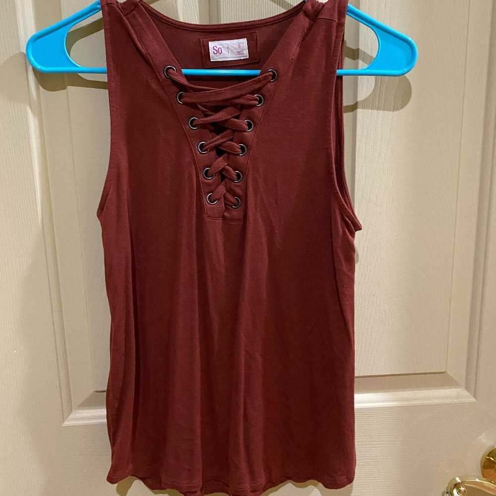 SO Favorite Tank small rust colored tank top